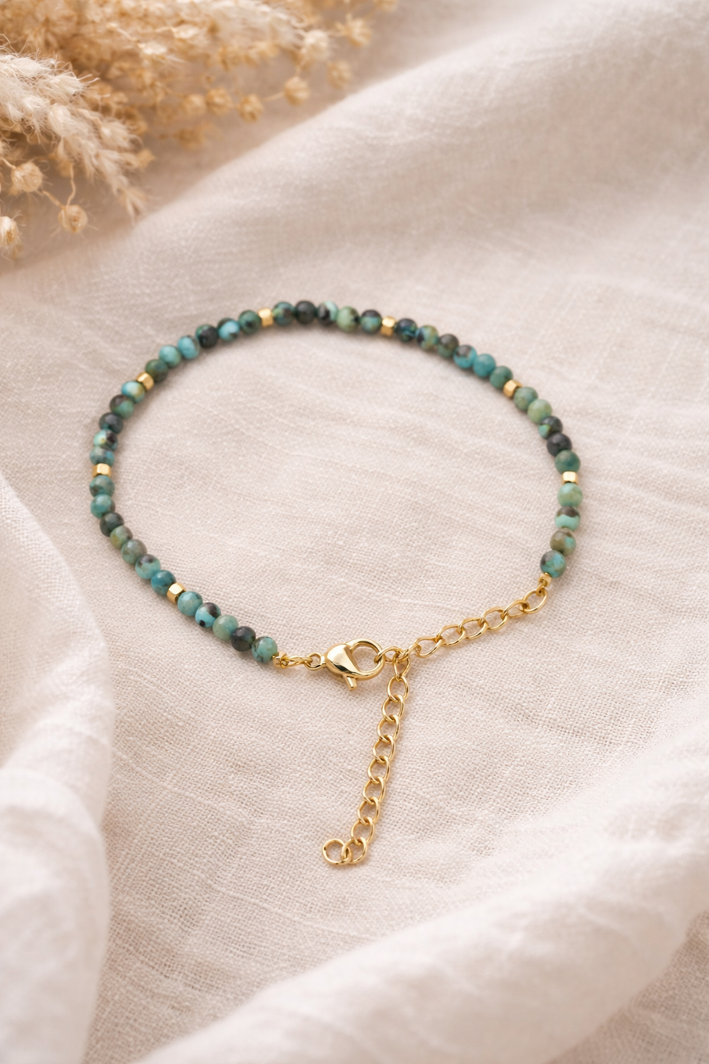 Turquoise africaine naturelle en perles rondes 6mm - fil complet - Mine