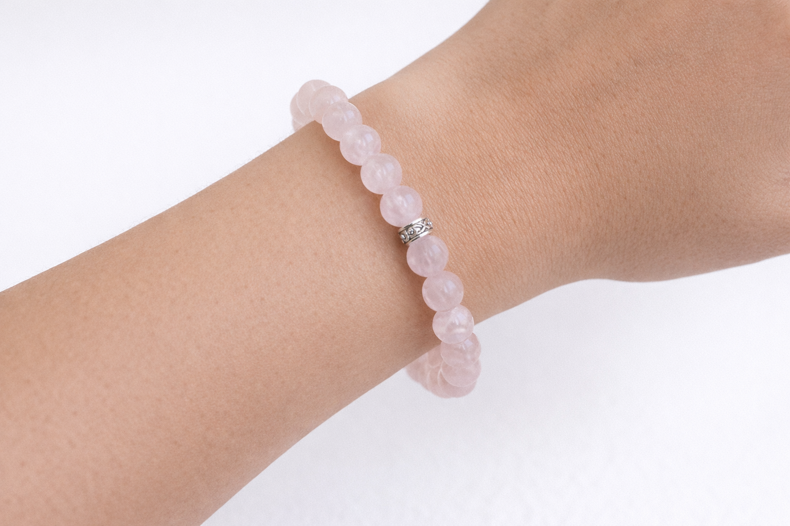 Bracelet Quartz rose  en pierres naturelles- 6mm ou 8mm