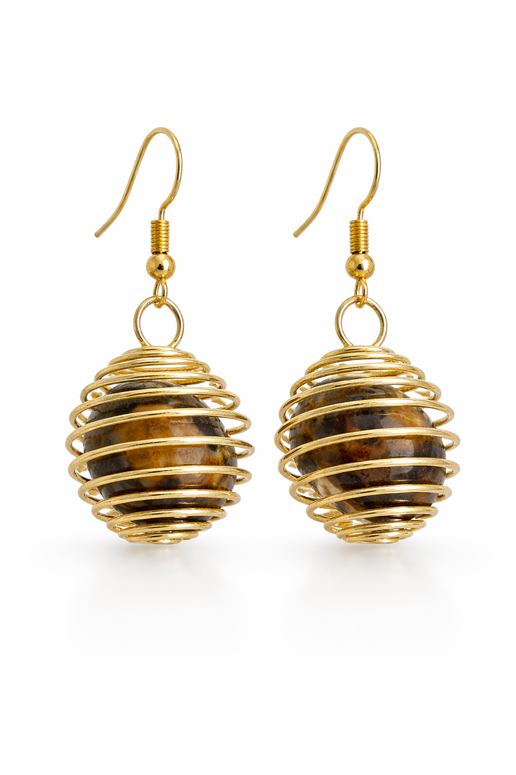 Boucles d’Oreilles Pierre Naturelle (Améthyste / Quartz Rose / Œil de Tigre)