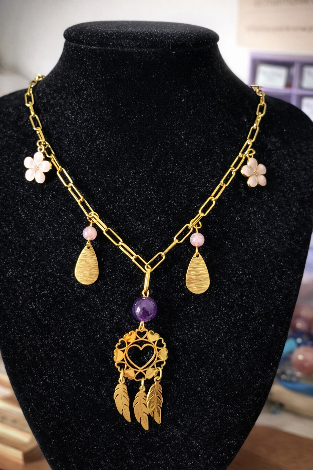 Collier Attrape-Rêves Améthyste – Apaisement & Sérénité
