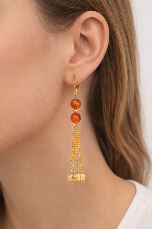 Boucles d’Oreilles Cornaline & Apatite – Énergie & Motivation