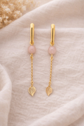 Boucles d’Oreilles Quartz Rose – Amour & Douceur