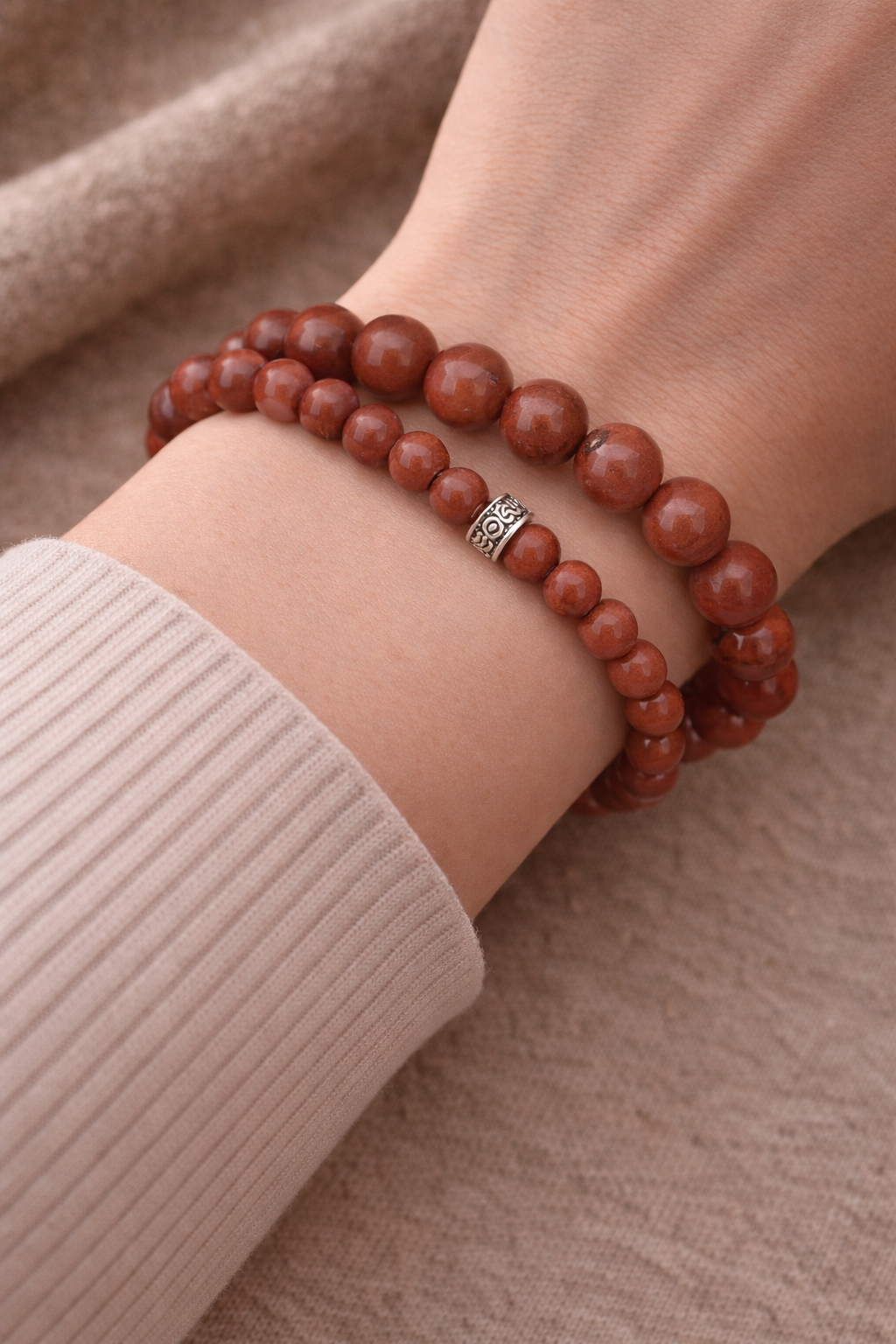 Bracelet Jaspe rouge – Force & Vitalité – Élégance intense