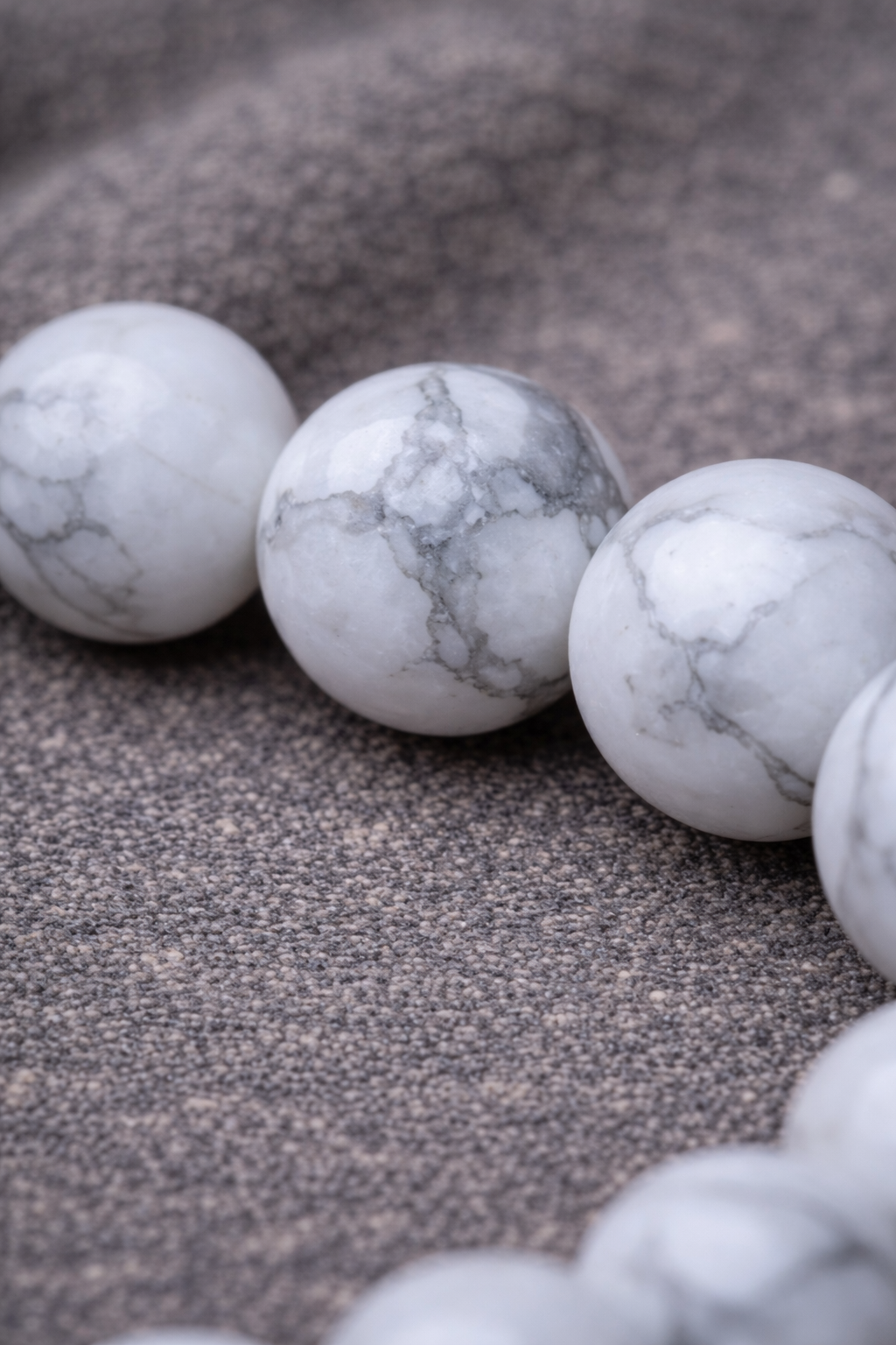 Bracelet Howlite en pierres naturelles – Pierre naturelle – 6 mm ou 8 mm