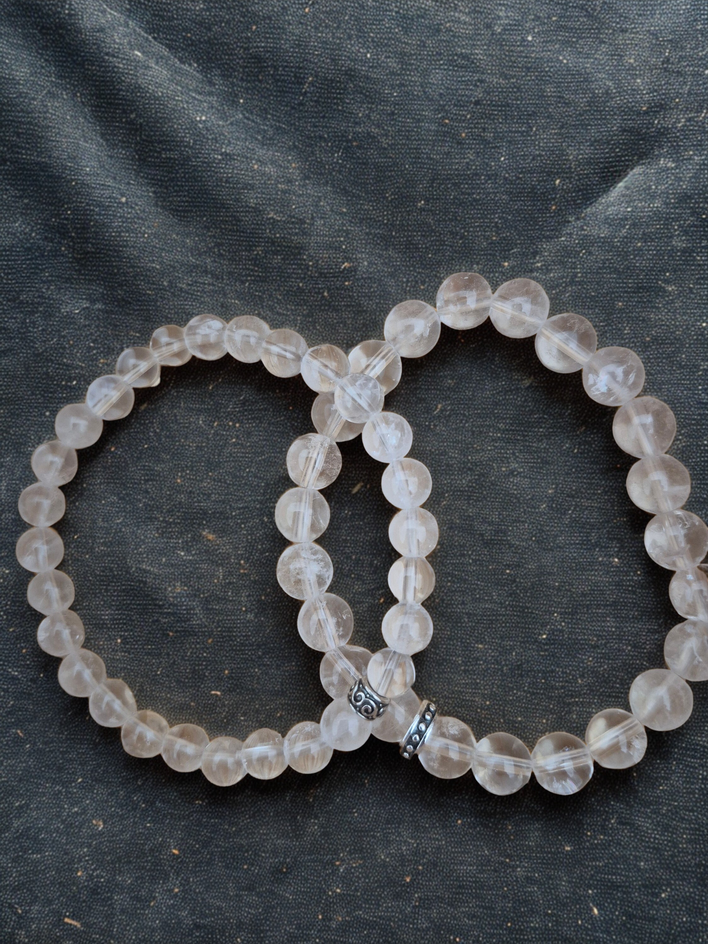 Bracelet Cristal de roche en Pierres naturelles – 6 mm ou 8 mm