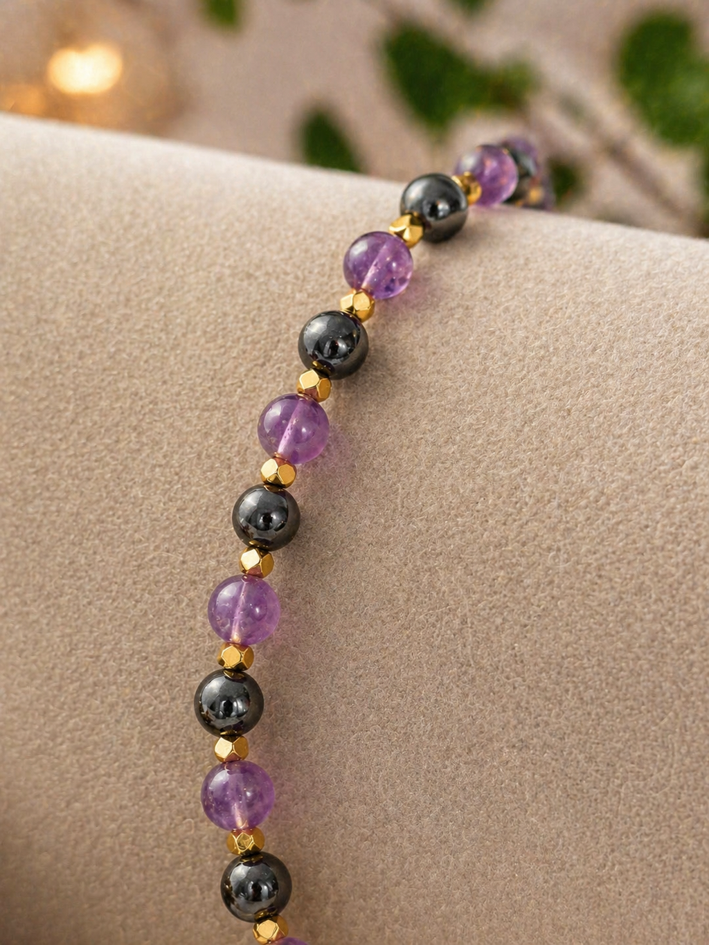 Collier Améthyste & Obsidienne Noire – Protection & Sérénité