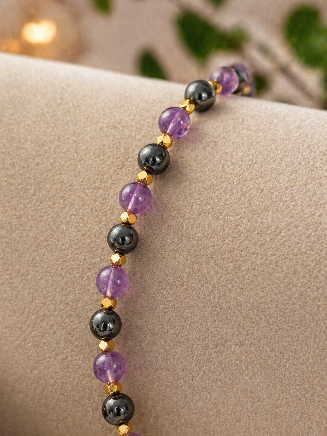 Collier Améthyste & Obsidienne Noire – Protection & Sérénité