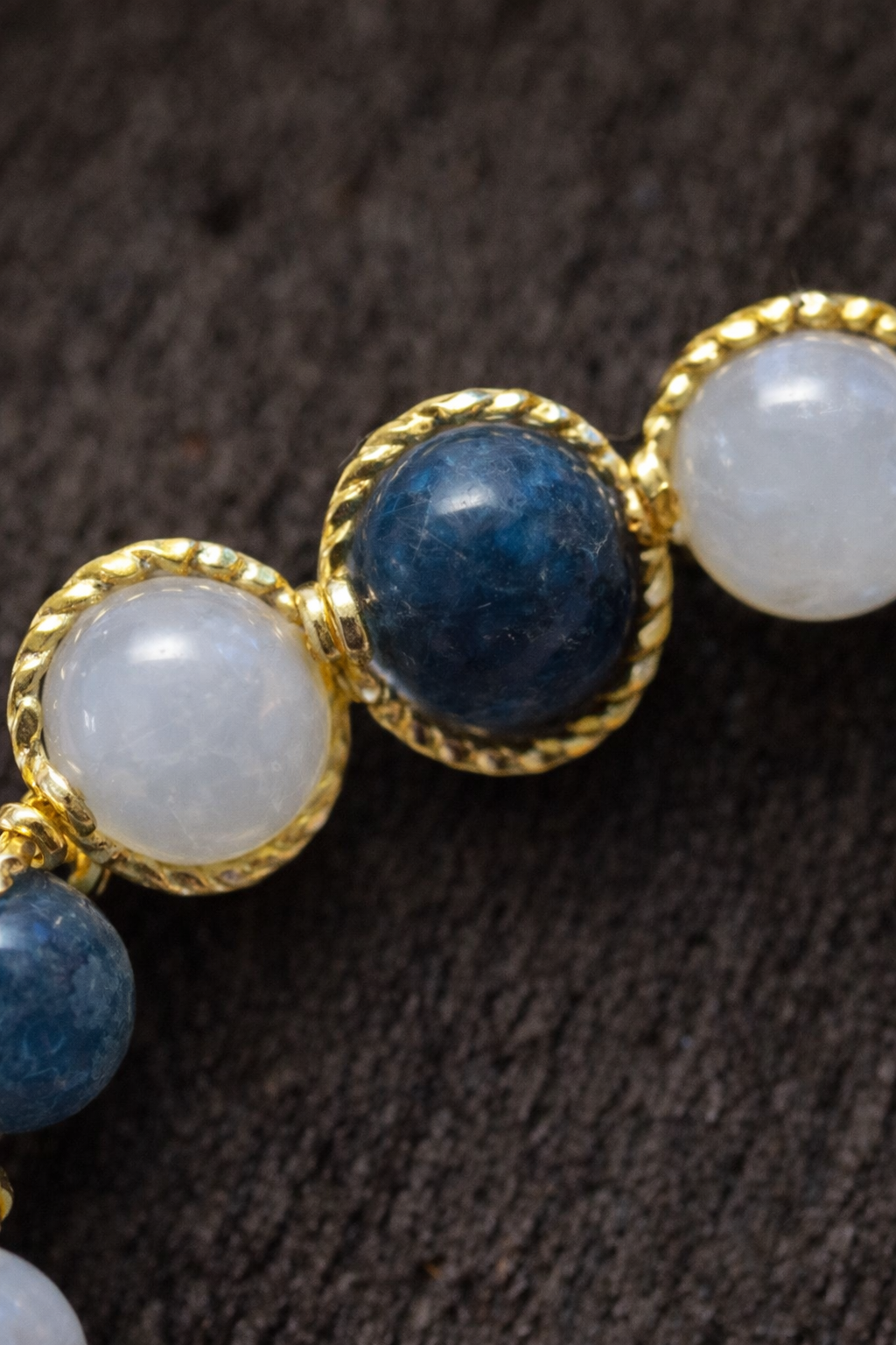 Bracelet Apatite et Aigue-Marine – Pierres naturelles 8 mm – Bracelet lithothérapie bleu