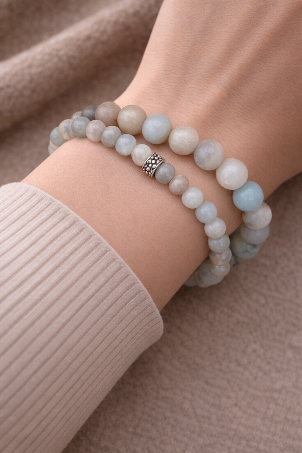 Bracelet Amazonite multicolore en Pierres naturelles – 6 mm ou 8 mm