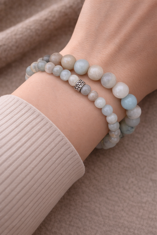 Bracelet Amazonite multicolore en Pierres naturelles – 6 mm ou 8 mm