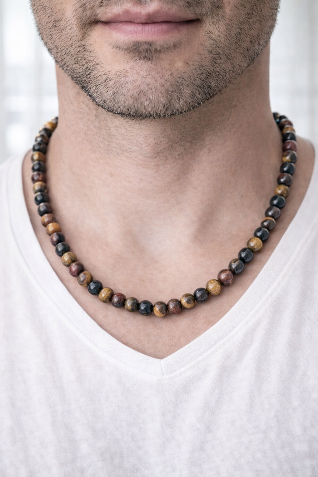 Collier Homme 3 Pierres – Protection & Force