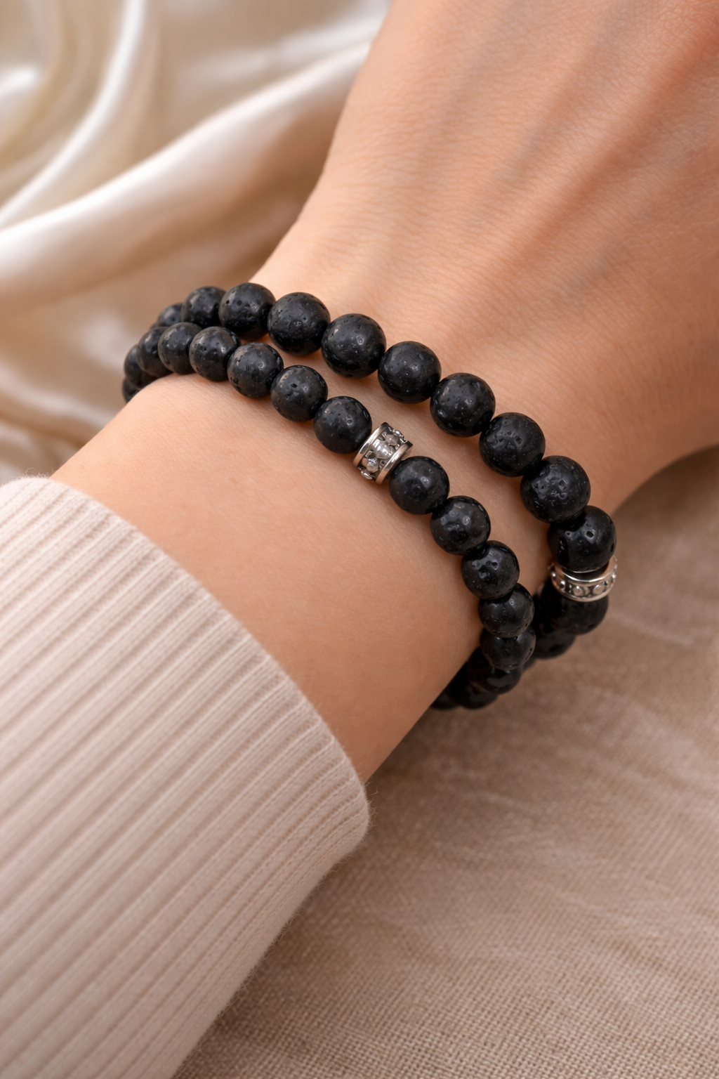 Bracelet Pierre de lave en Pierre naturelle – 6 mm ou 8 mm