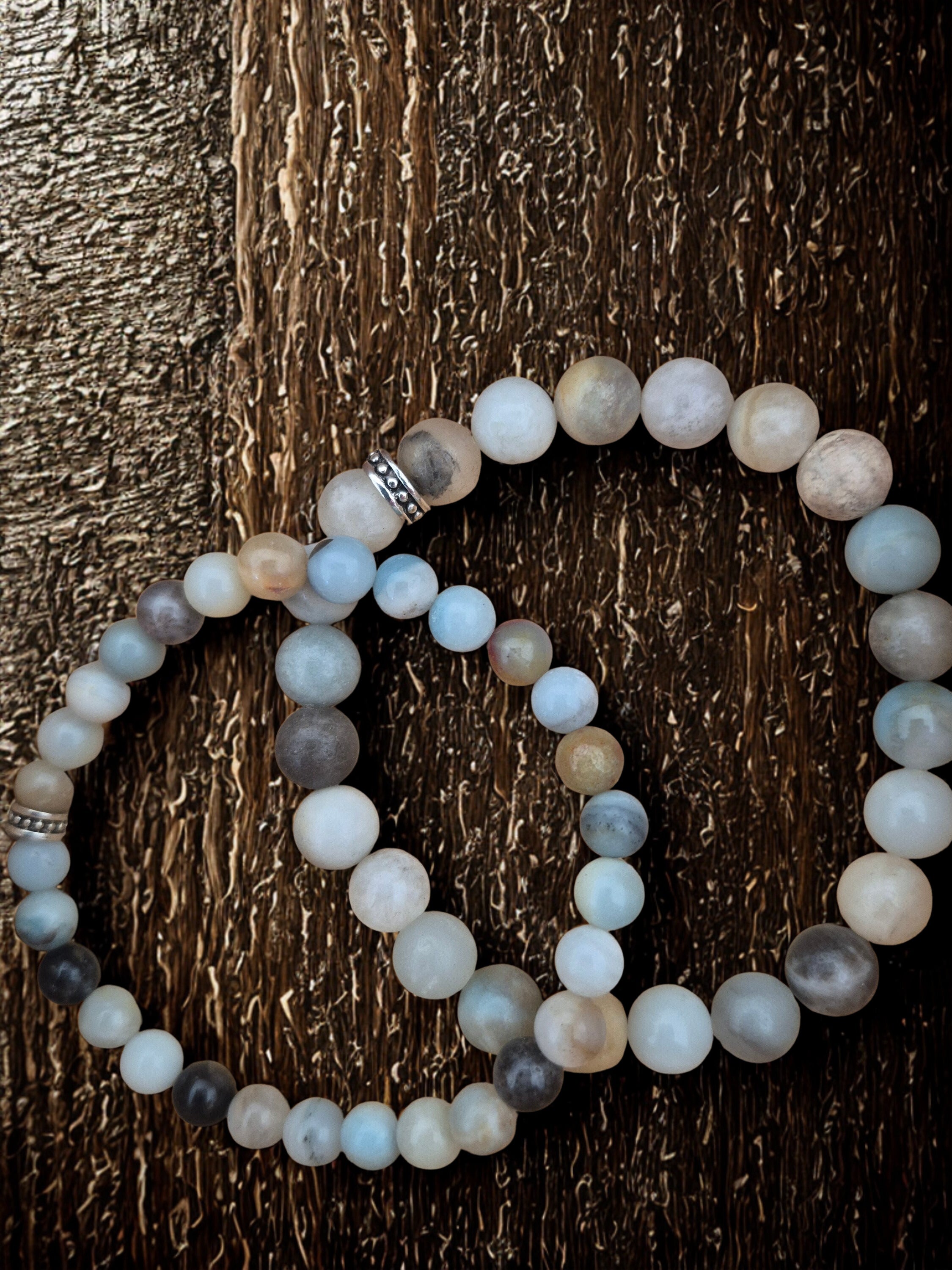 Bracelet Amazonite multicolore en Pierres naturelles – 6 mm ou 8 mm