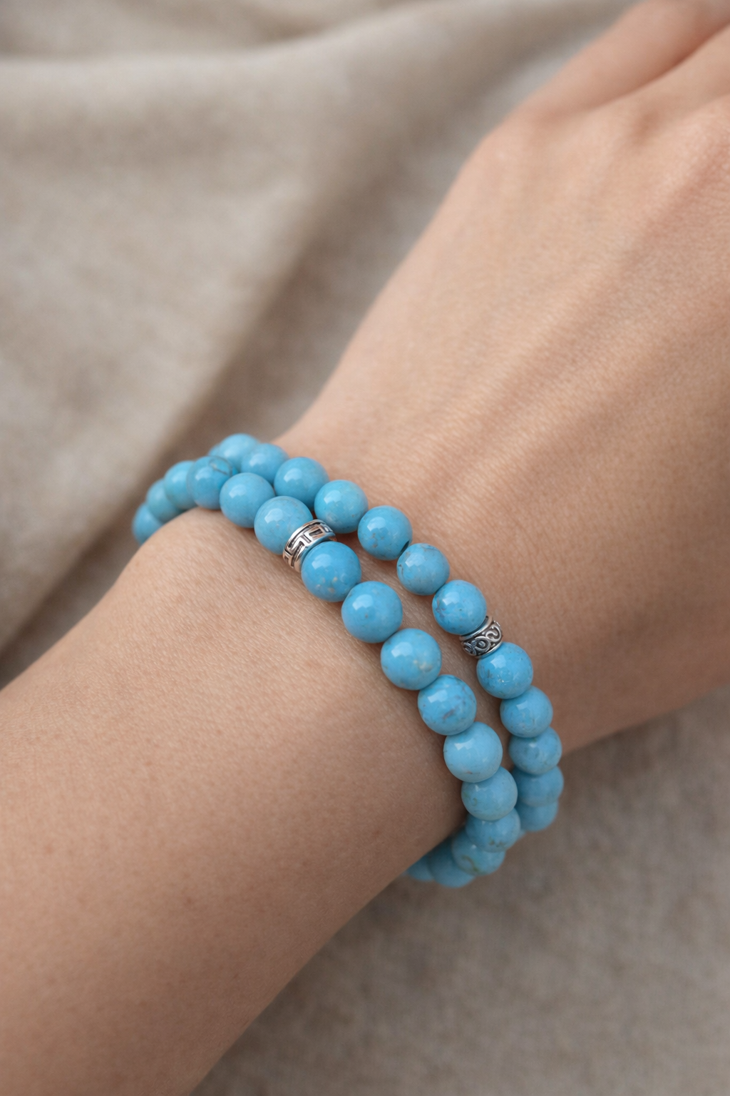 Bracelet Turquenite en Pierres naturelles – 6 mm ou 8 mm