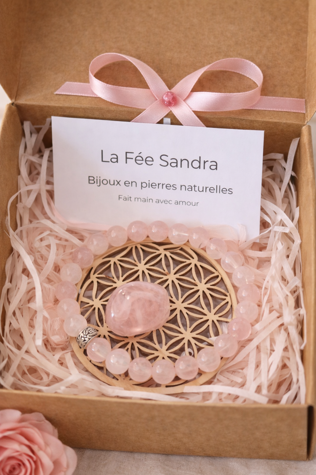 Bracelet Quartz rose – Amour & Douceur